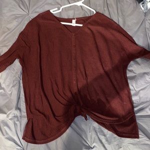 Maroon quarter sleeve top